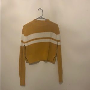 Lottie Moss Crew Yellow and White  Striped Sweater